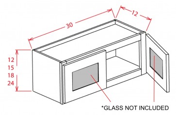 Glass Door For 30" Bridge Cabinets