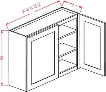 30" High Wall Cabinets - Double Door
