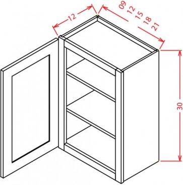30" High Wall Cabinets - Single Door
