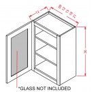 Glass Door For 36" High Wall Cabinets - Single Door