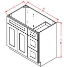 Vanity Combo Bases - Drawers Right