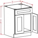 Vanity Sink Bases - Double Door Single Drawer Front