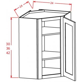 Open Door Frame Diagonal Corner Wall Cabinets